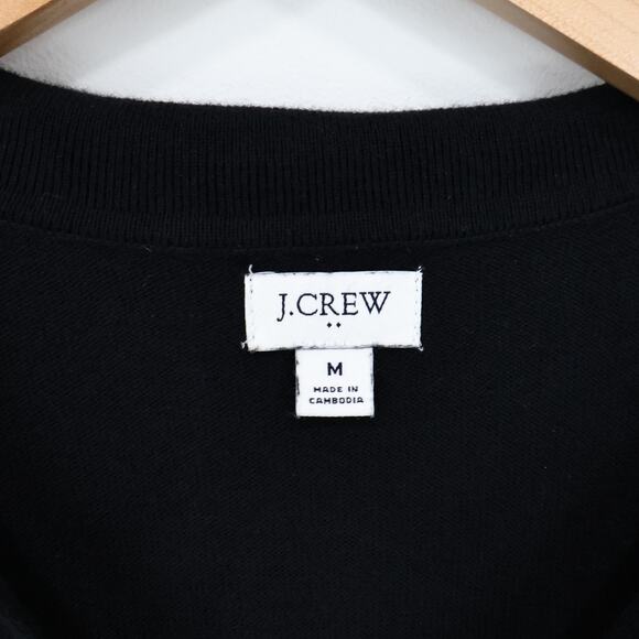 J.Crew Factory Women's Cotton Cashmere Blend Polo Sweater Black Size Medium - Picture 3 of 5